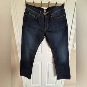 Hugo Boss Orange Jeans Mens 38x34 Blue Straight Leg Button Fly Dark Wash Denim